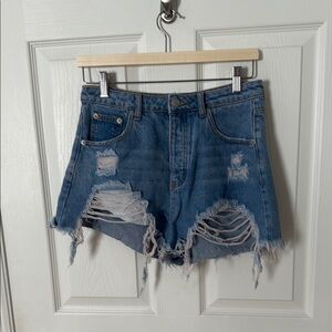 Signature 8 Blue Jean Shorts Distressed Cut-Off Style size medium